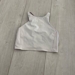 Lululemon Athletica White Fitted Crop Tank Top